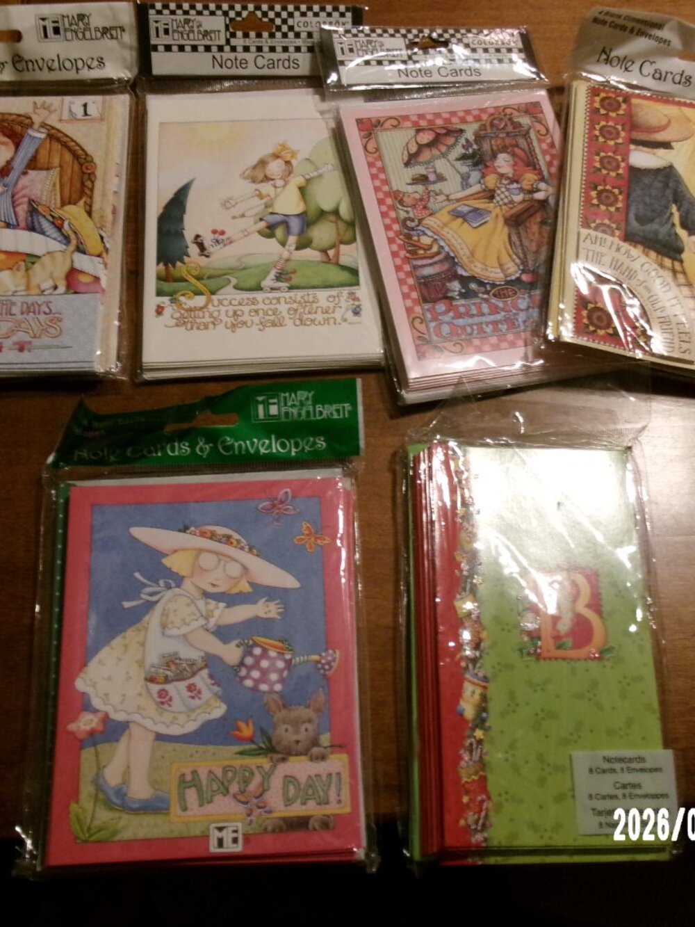 Vintage 2004 Lot 6 Packs Mary Engelbreit Note Cards & Envelopes Sets 40+ Total